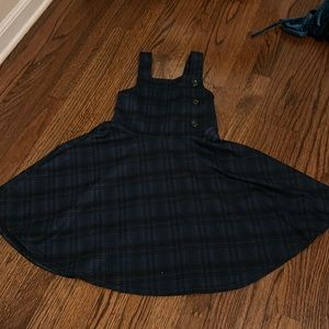 Navy blue plaid girls dress size 7/8